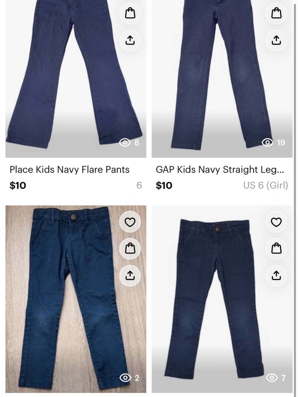 Girls Navy Pants Bundle of 4 Place GAP Old Navy Size 6